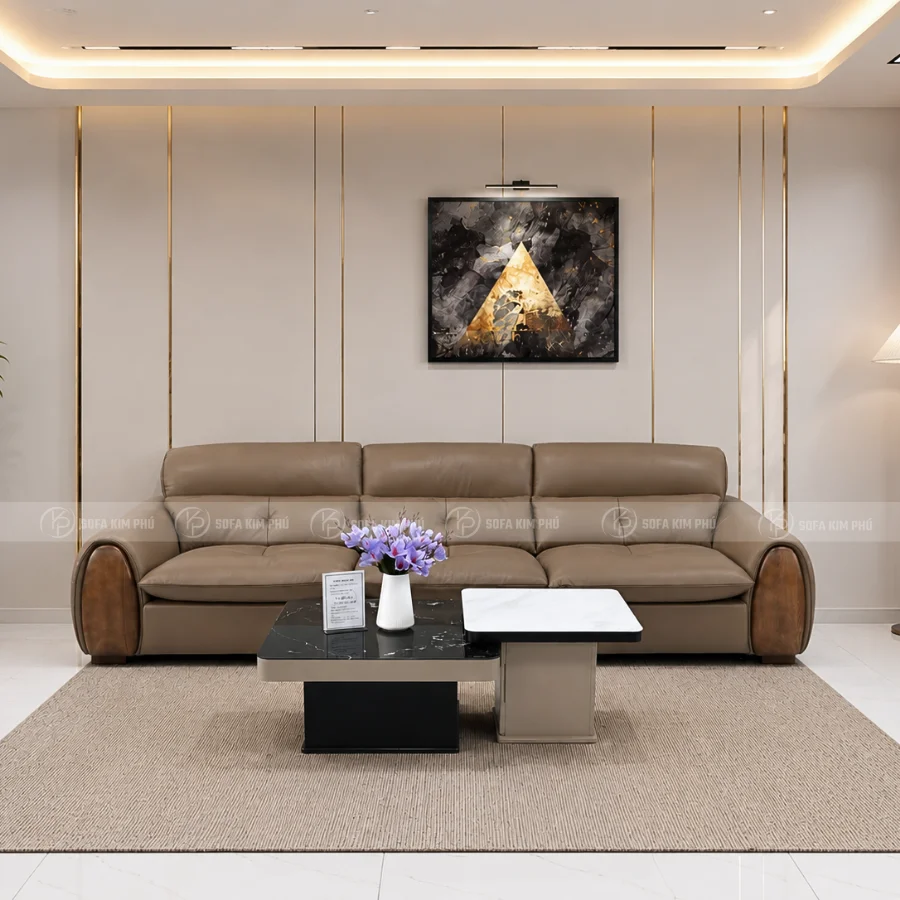 Sofa Băng Da Bò Ý Nhập Khẩu Sang Trọng KPN1637